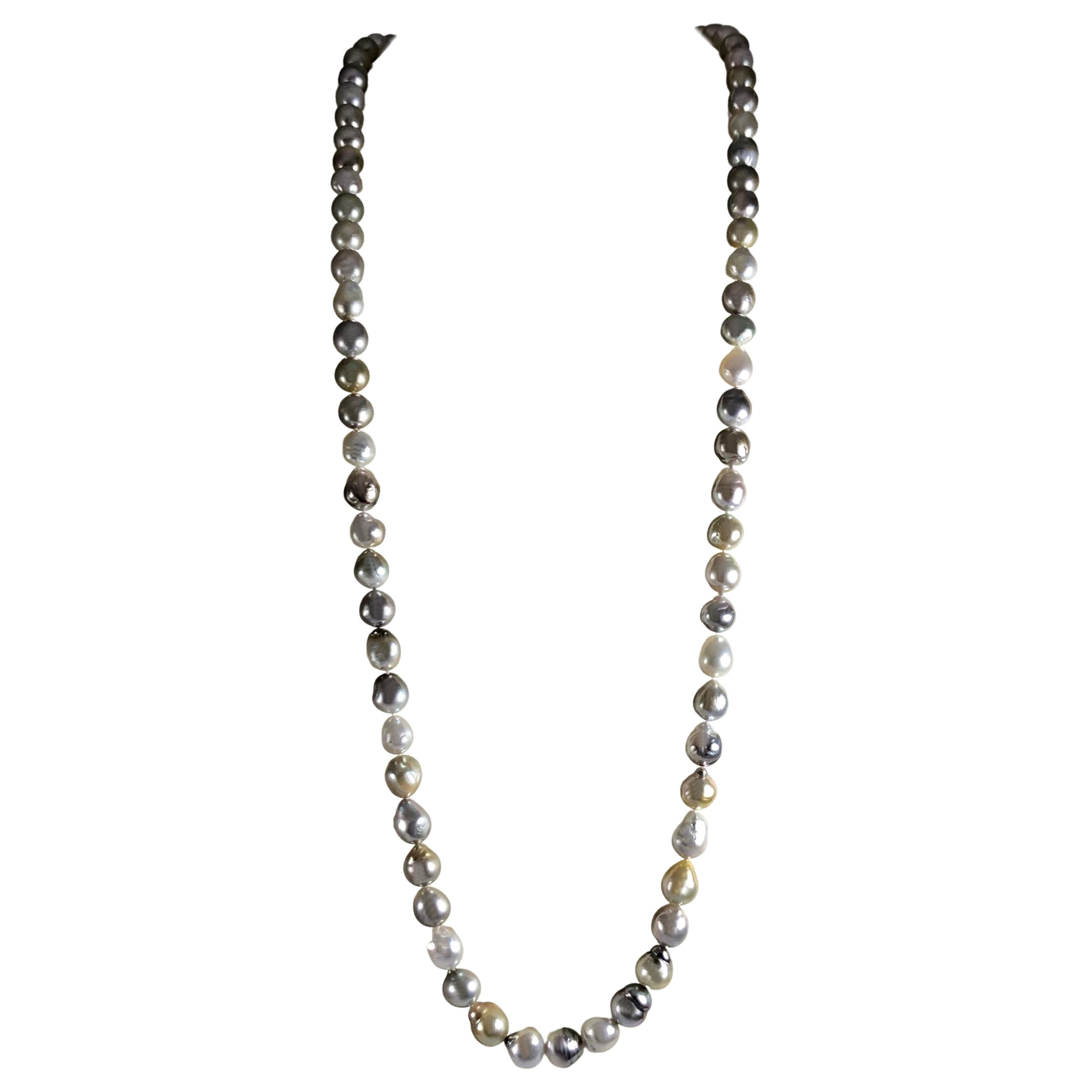 South Sea Pearl Opera Necklace with 18 Karat White Gold Clasp