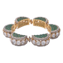 Oro 18k6,46ctsPolki Diamond&7,60cts rosecut diamond&17,99ctsSemi stone Bracelet