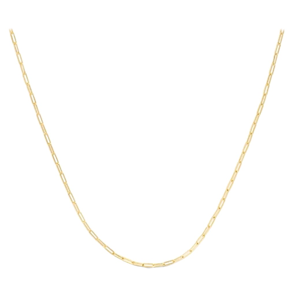 Paperclip Necklace in 14 Karat Yellow Gold For Sale