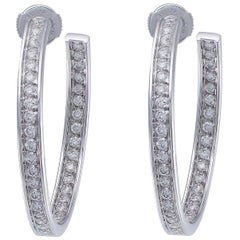 Cartier White Gold Diamond Hoop Earrings