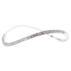 Infinity Twisted White Diamond Bangle Bracelet in 18K Gold