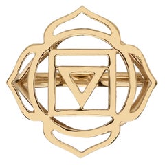 Ring mit Muladhara-Basis Chakra in 14Kt Gold Handgefertigtes Yoga Geschenk für sie