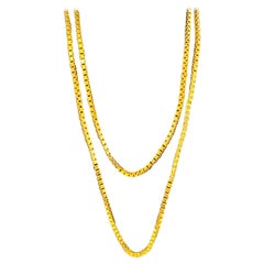 Vintage 18 Karat Yellow Gold 15 Gm Box Chain Necklace