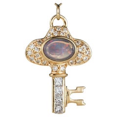 Opal Key Charm