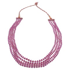 Rubin und Perle String Halskette