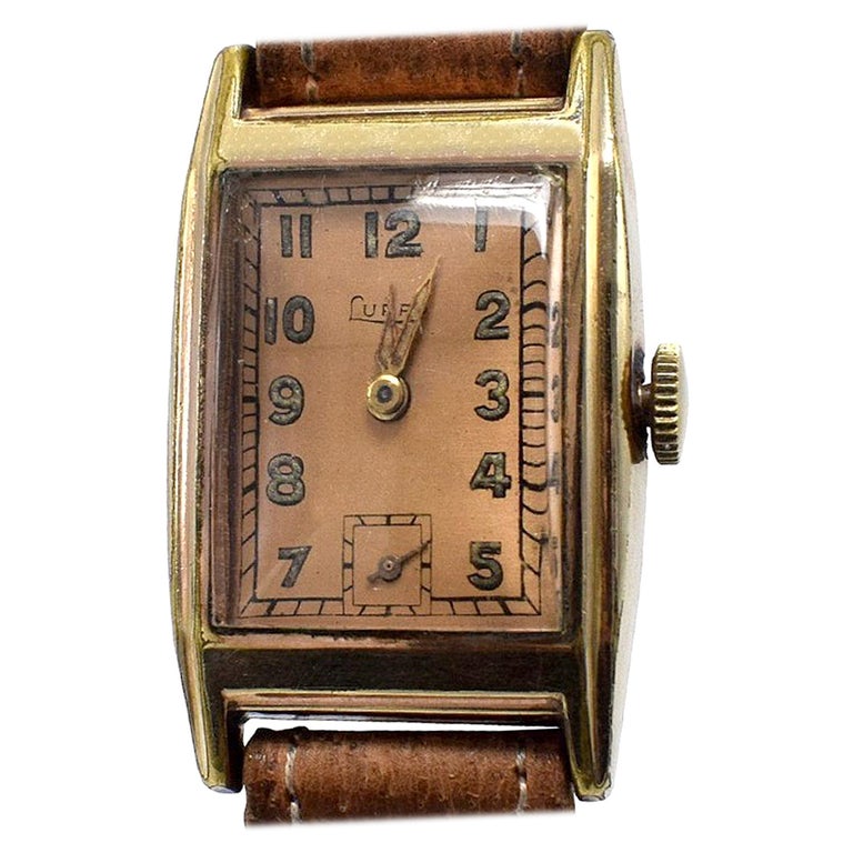 Deutsche Art-déco-Gentleman-Armbanduhr von Lupro, ca. 1940er Jahre bei  1stDibs | damenuhr walzgold double 20 mikron, deutsche uhr, walzgold 20  mikron boden edelstahl