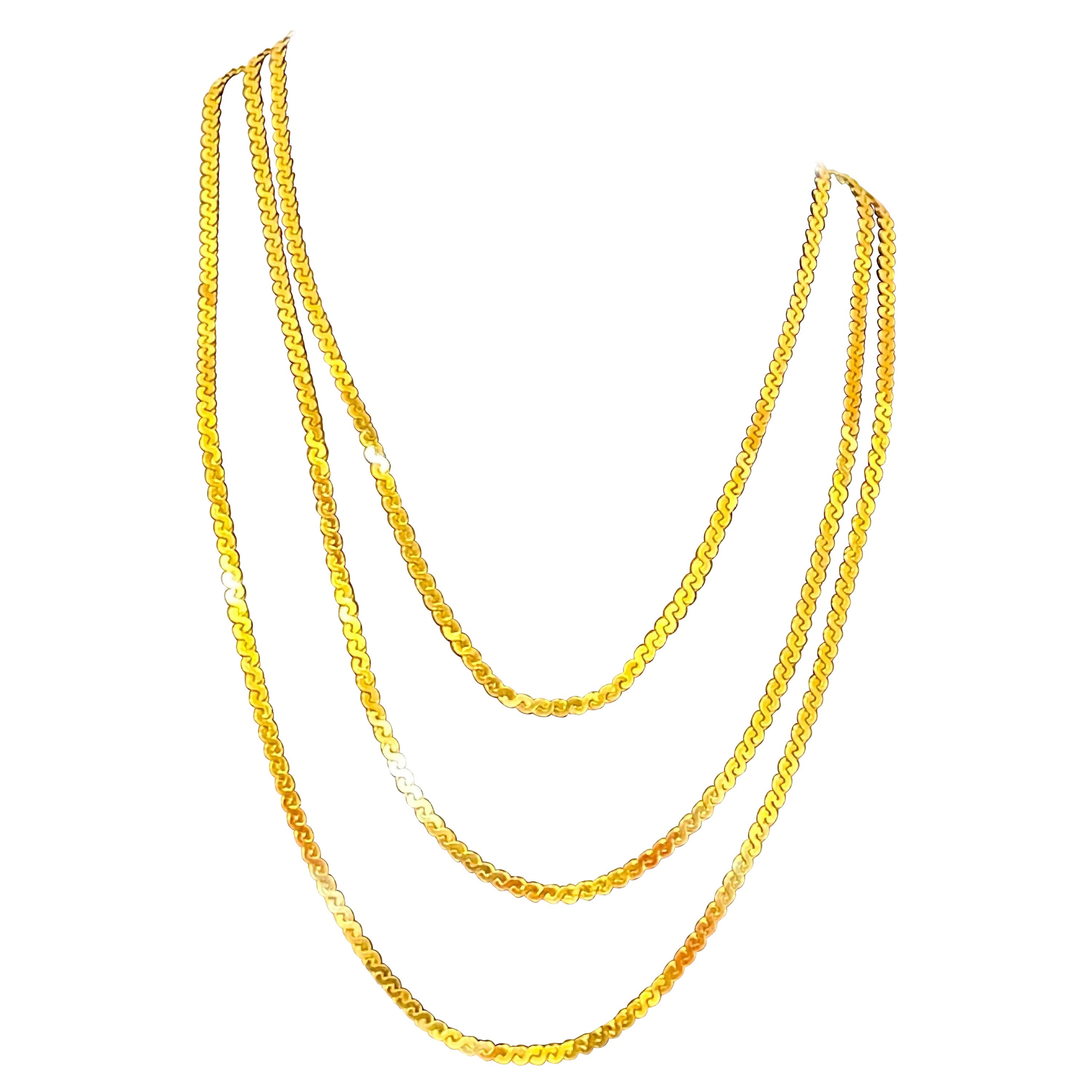 Vintage 18 Karat Yellow Gold 12.7 Gm S link Chain Necklace, 22 Inch ...