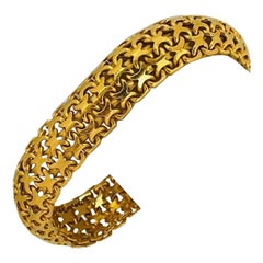 24 Karat Yellow Gold Solid Heavy Fancy Link Bracelet