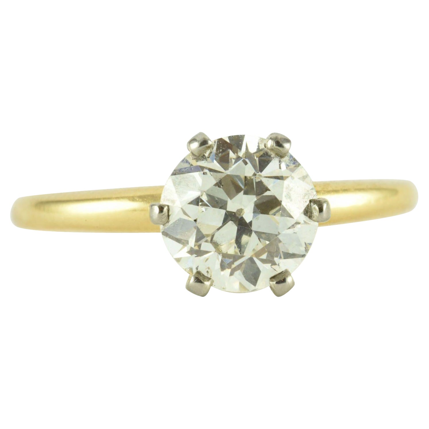 Antique 1.40 Carat Solitaire Diamond Engagement Ring For Sale