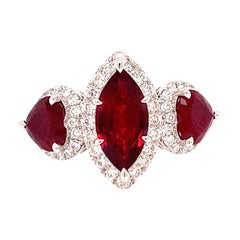 Ruby and Diamond Vintage Inspired Ring