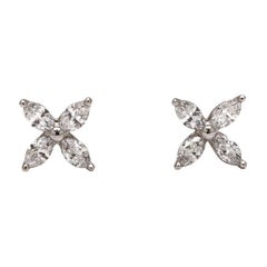 Tiffany & Co. Victoria Platinum Diamond Earrings, Medium