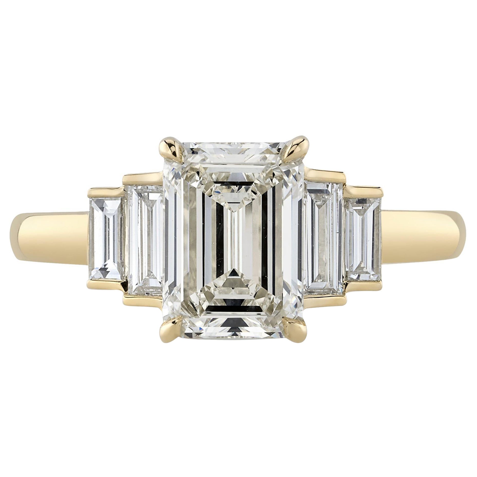 Handcrafted Caroline Emerald Cut Diamond Ring by Single Stone