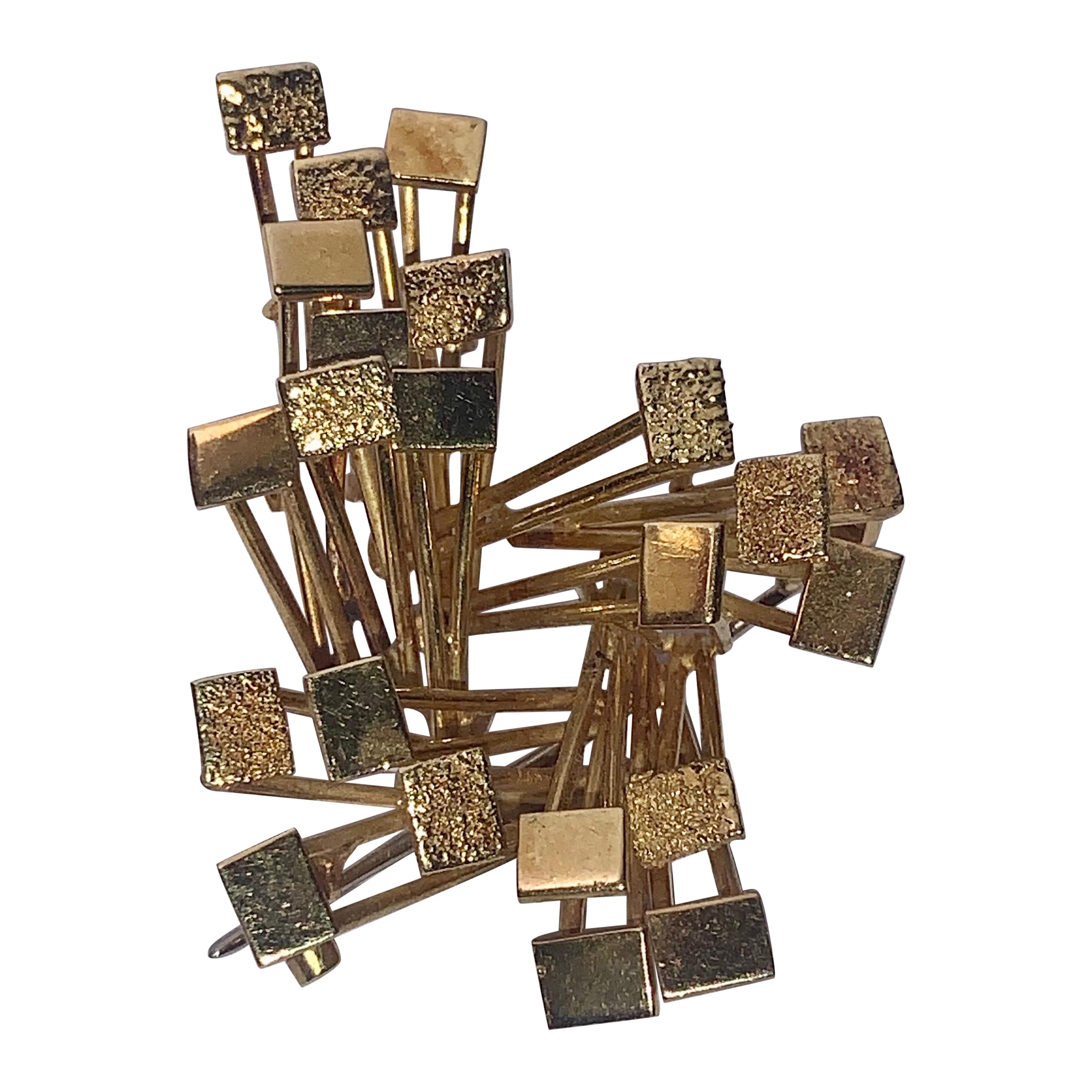 Élégante bague Alan Martin Gard en or 18 carats, style mi-siècle moderne en vente
