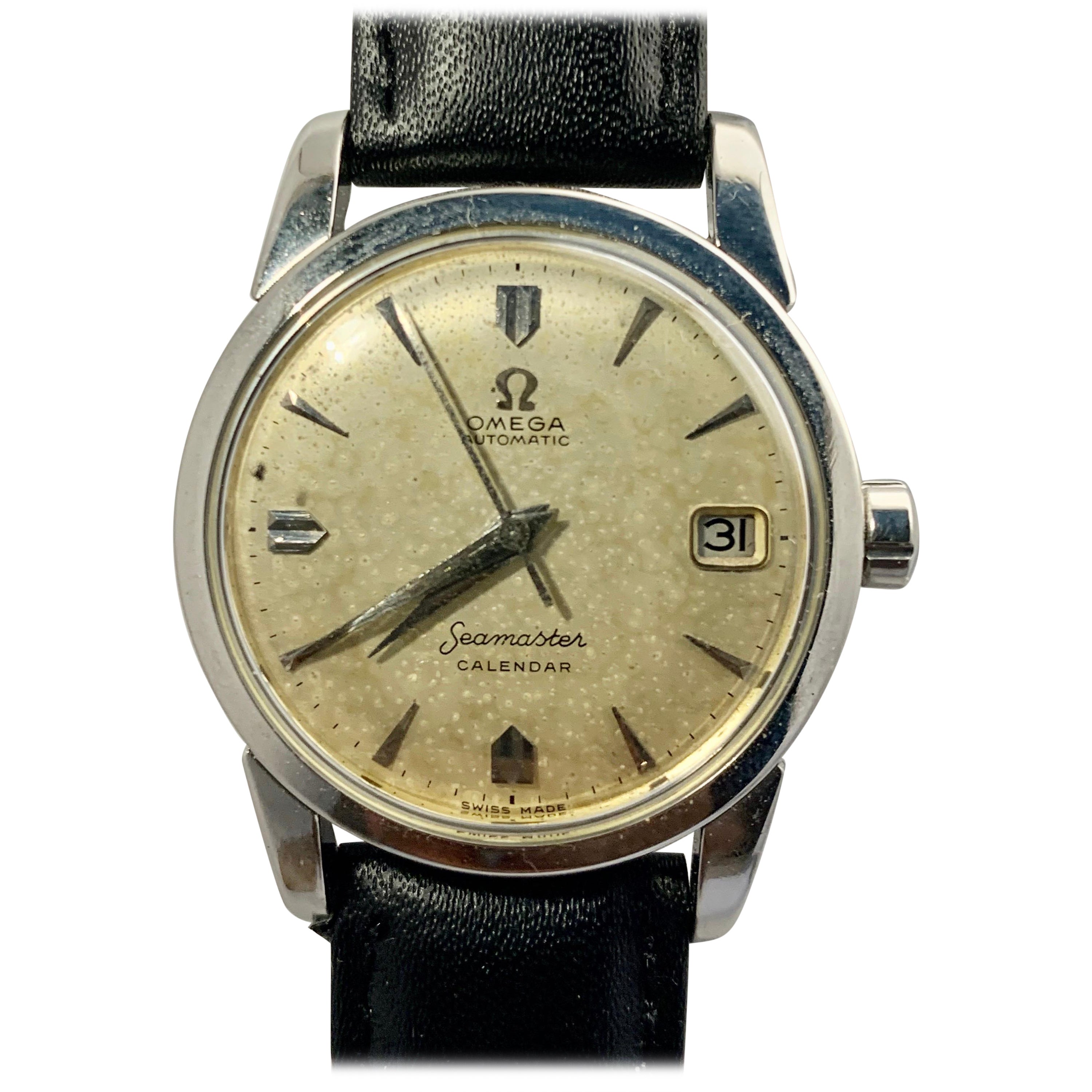 Vintage Omega Seamaster Automatic Calendar Cal.503, Steel 1956 Gents Watch  at 1stDibs