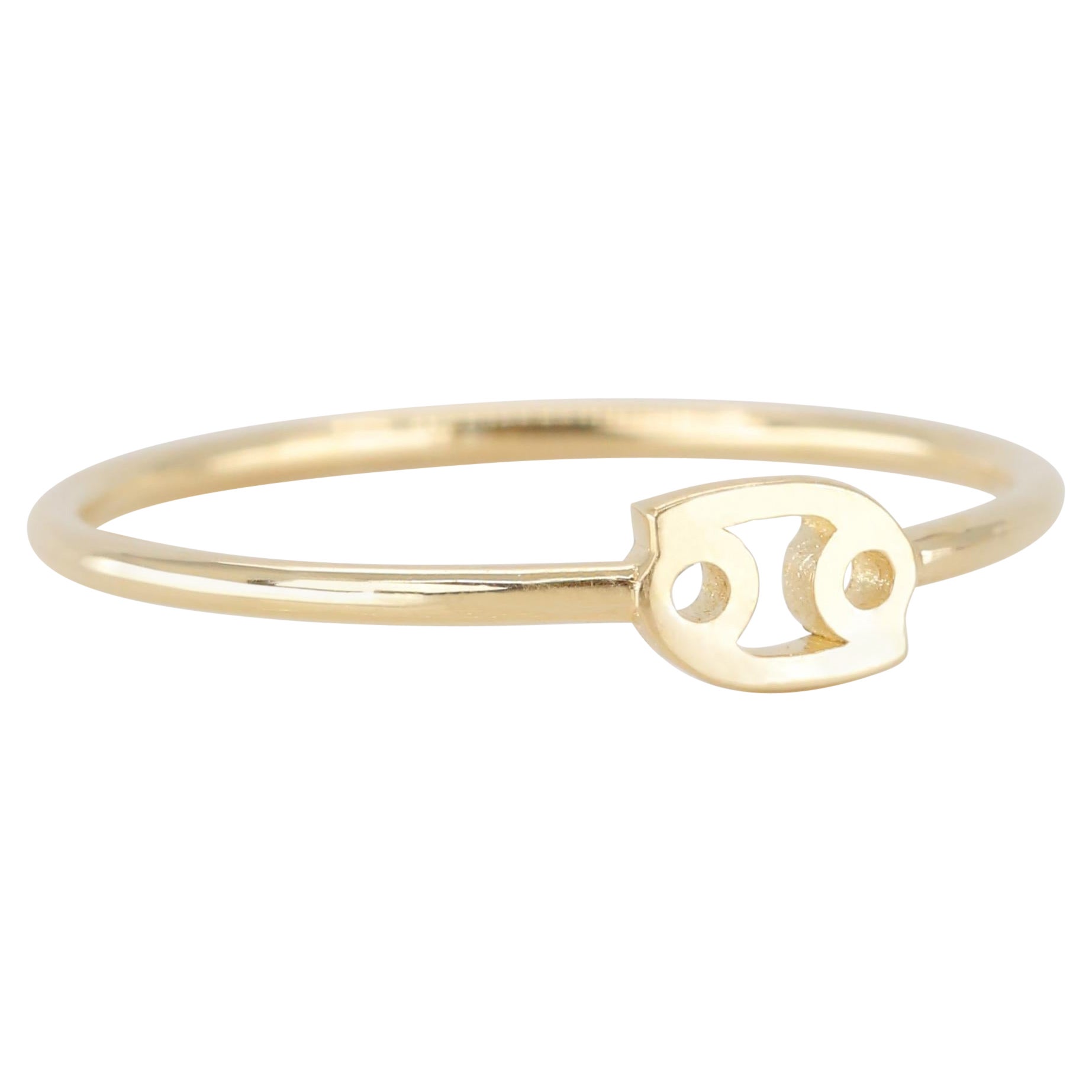 For Sale:  14K Gold Cancer Zodiac Ring, Cancer Sign Zodiac Ring