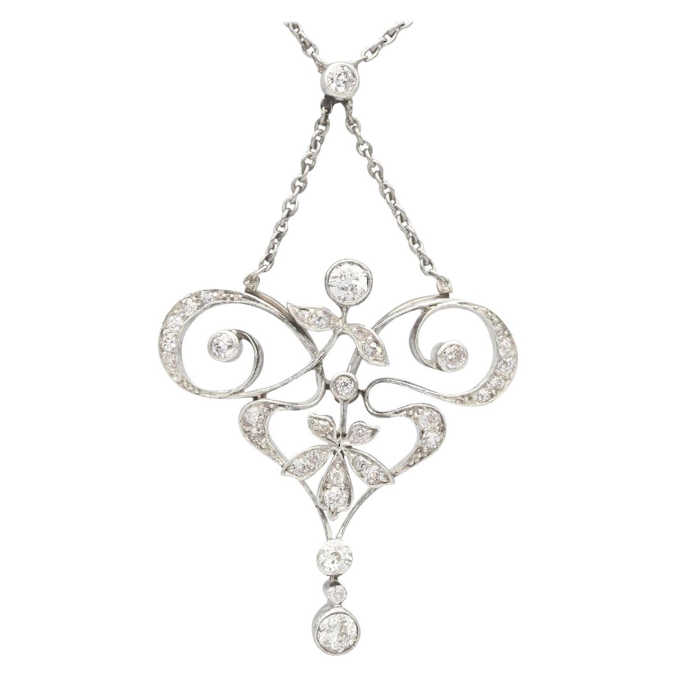 Antiker 1900er Jahre Anhänger aus Gelbgold mit 1,12 Karat Diamant und Gelbgold im Angebot