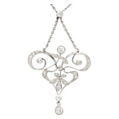 Antiker 1900er Jahre Anhänger aus Gelbgold mit 1,12 Karat Diamant und Gelbgold