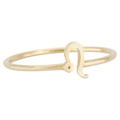 14K Gold Leo Zodiac Ring, Leo Sign Zodiac Ring