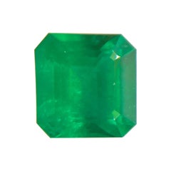GIA Certified 1.89ct Fine Intense Green Emerald Square Emerald Cut Minor Oil Gem
