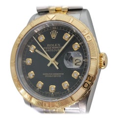 Mens Rolex Oyster Datejust 16263 18k SS Automatic Diamond Dial 1990s RJC130