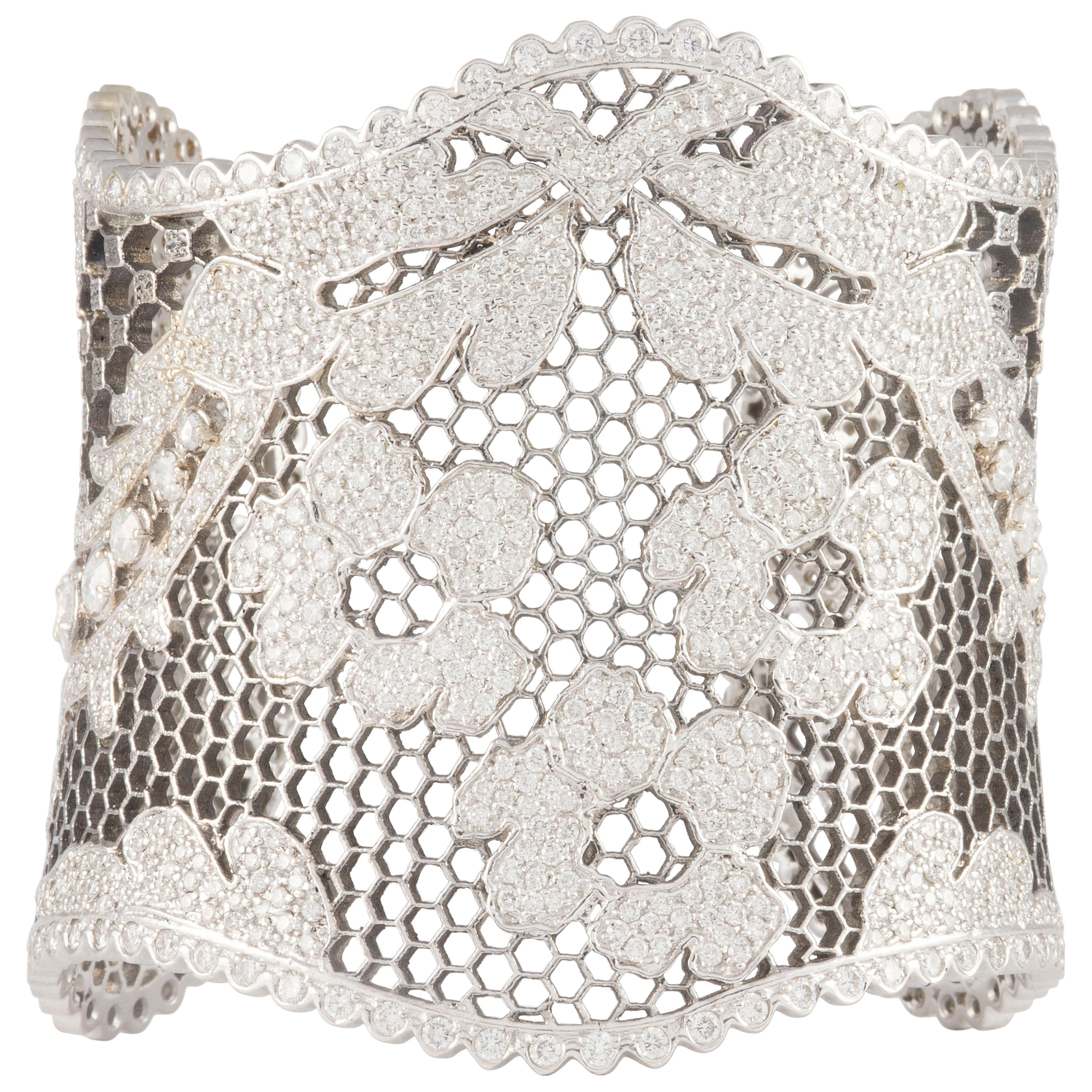 B. Kronen Diamond Cuff Bracelet For Sale