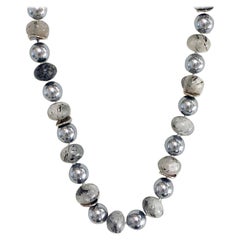 Black Pearl Necklace with Rutilated Quartz Pearls