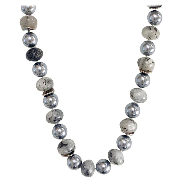 Gold Rutilated Quartz 33 inch Sterling Silver Station Chain Necklace Freeform Smoky Quartz Golden Topaz Gold Rutilated Quartz 33 inch Sterling Silver Station Chain Necklace Freeform Smoky Quartz Golden Topaz
