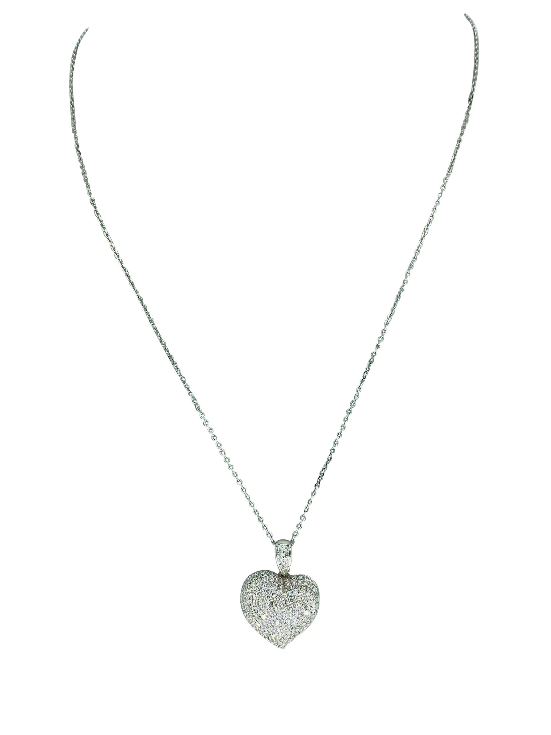 7.50 Carat Diamonds 3D Heart Love Pendant Necklace For Sale