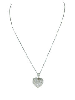 Collier pendentif en forme de cœur en diamants 3D de 7,50 carats