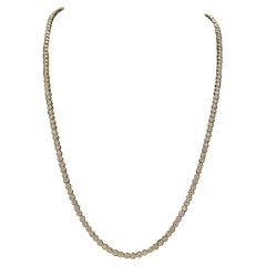5.40 Carat Buttercup Round Brilliant Diamond Necklace 14 Karat Yellow Gold 24''