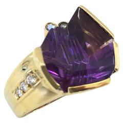 Bernd Munsteiner for H.Stern Amethyst Diamond Yellow Gold Ring 4