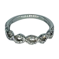 ZEI Designer 1.20 Carat Diamonds Braided Twist Half Eternity Ring 14k White Gold
