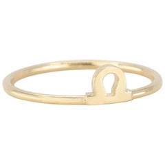 14k Gold Libra Ring, Libra Sign Gold Ring