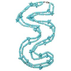 Turquoise Diamond Bamboo Necklace