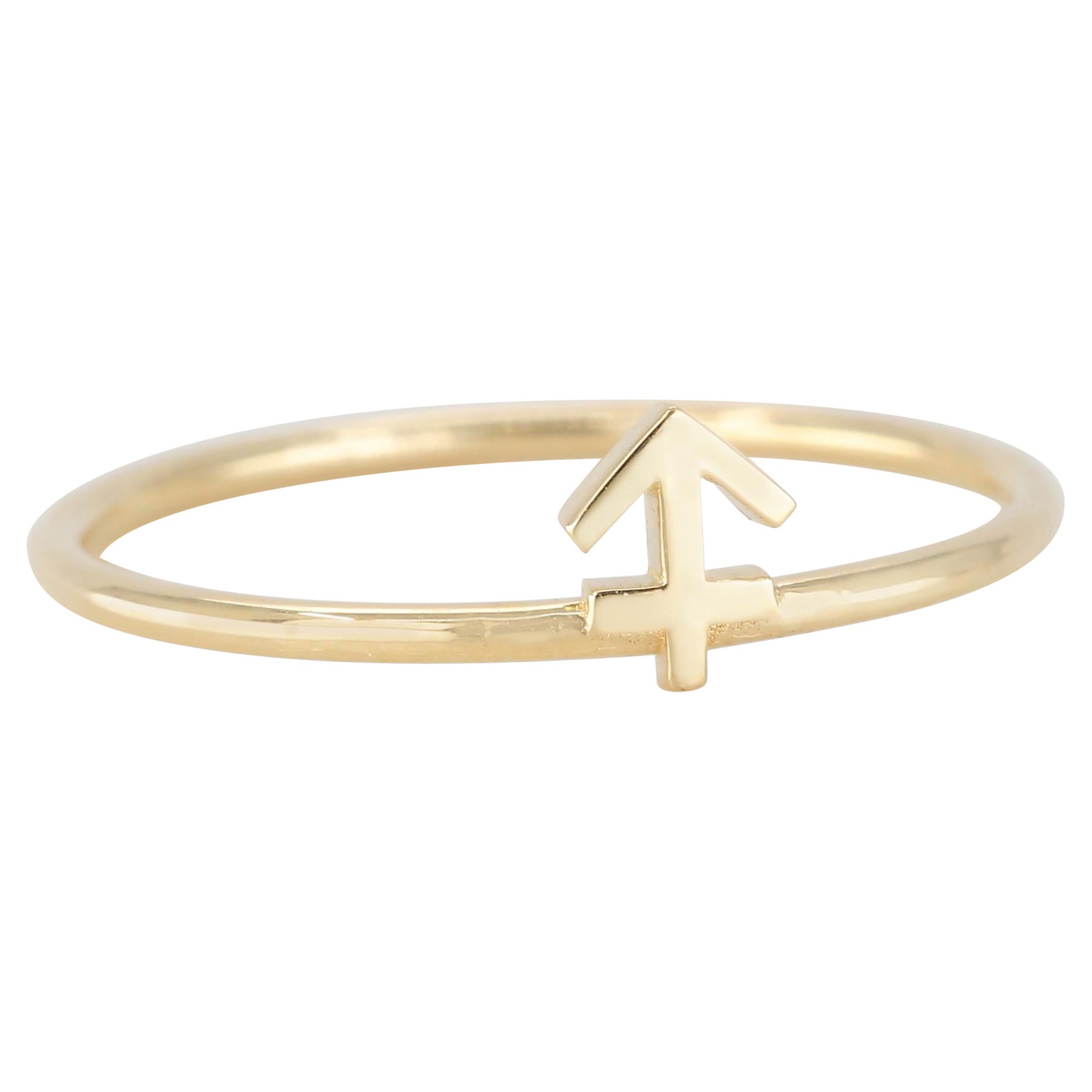 14K Gold Sagittarius Ring, Sagittarius Sign Gold Ring