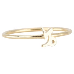 14-Karat-Gold Capricorn-Ring, Capricorn-Schild