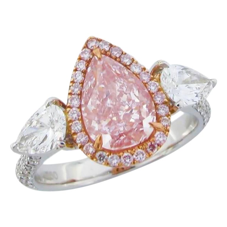 Emilio Jewelry GIA zertifizierter 2,46 Karat Fancy Purplish Pink Diamantring 