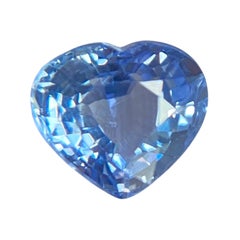 GIA Certified 1.01ct Ceylon Blue Sapphire Untreated Unheated Heart Cut Gemstone