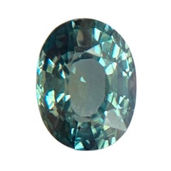 1.03ct GIA Certified Untreated Vivid Green Blue Sapphire Oval Cut Unheated Rare