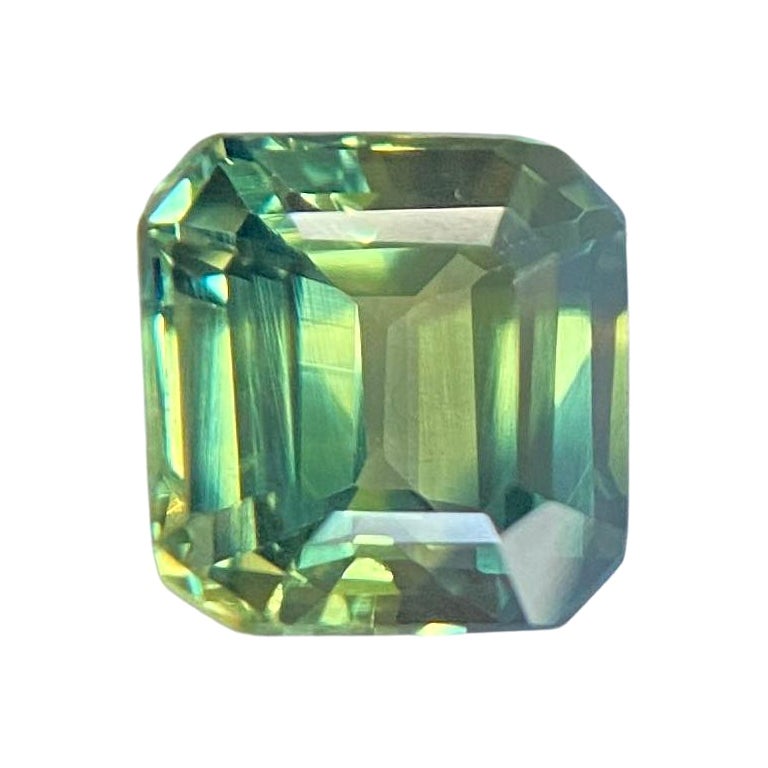 GIA Certified 1.31ct Parti Colour Sapphire Blue Yellow Untreated Emerald Cut Gem