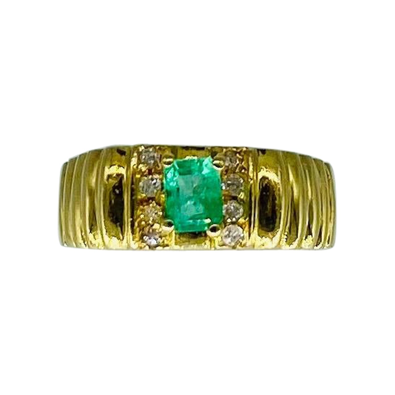 Anillo Esmeralda Colombiana Vintage 0,50 Quilates Oro 18k en venta