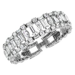 Fancy Shape Diamond Platinum Bracelet