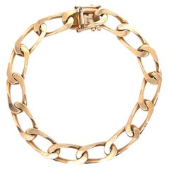 Oval Chain Link Bracelet 14 Karat Yellow Gold 18 Grams