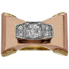 Vintage Diamond Gold Engagement Ring 