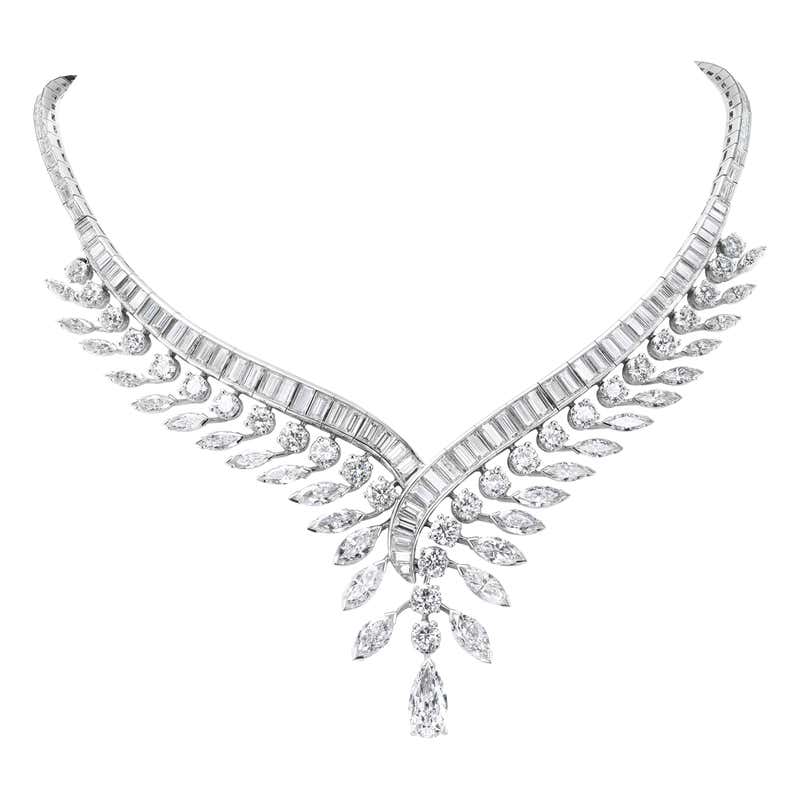 Diamond Platinum Fringe Necklace For Sale At 1stDibs diamond-platinum-fringe-necklace-for-sale-at-1stdibs