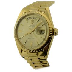 Vintage Rolex Yellow Gold Day Date President Automatic Wristwatch Ref 1803