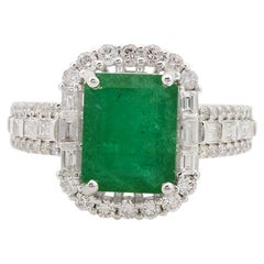 2.92 Carat Emerald Diamond 10 Karat Gold Ring