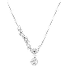 White Gold Diamond Dangle Elegant Drop Necklace for Her