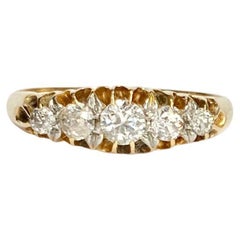 Art Deco Diamant Fünf-Stein-Ring aus 18 Karat Gold