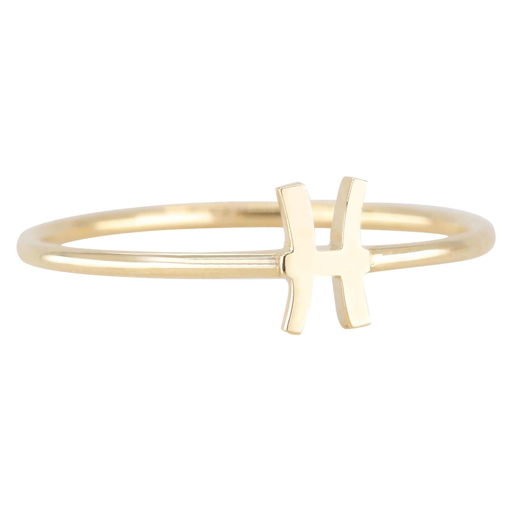 14K Gold Fische Ring, Fische Zeichen Goldring